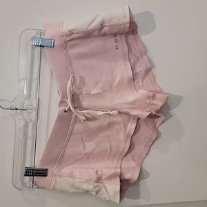 Bebe pink and white short shorts lounge wear